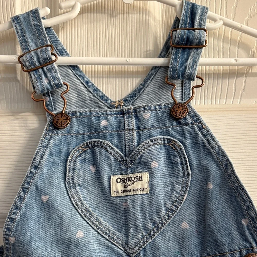 OshKosh B'gosh Blue Denim Overalls with Heart